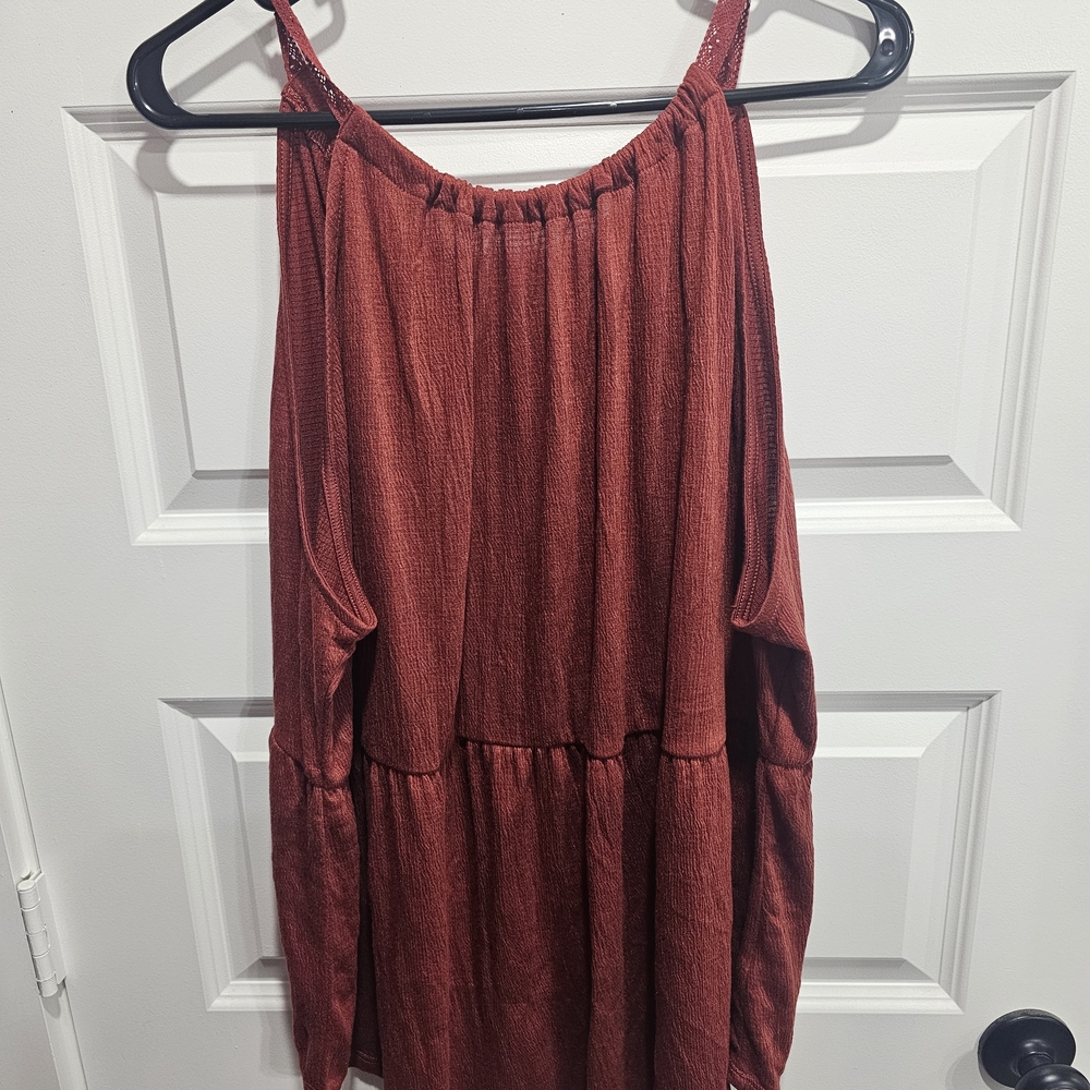 Maurices rust red cold-shoulder dress